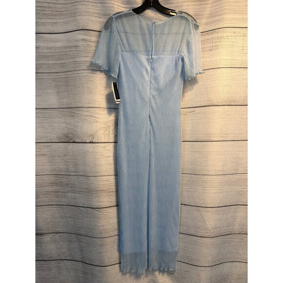 NWT French Connection Light Blue Sheer Pleated Midi Dress Size XS - Picture 2 of 3